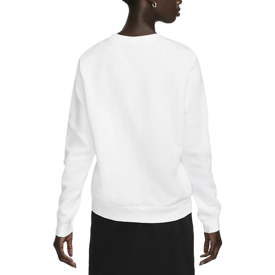Nike Sportswear Club Fleece Logo Print Pullover Sweatshirt Women Tops White DQ5833-100
