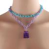 Harajuku Funny Geometric Girls Women Chain Pendant Bear Necklace Cute Choker Multilayer Necklace