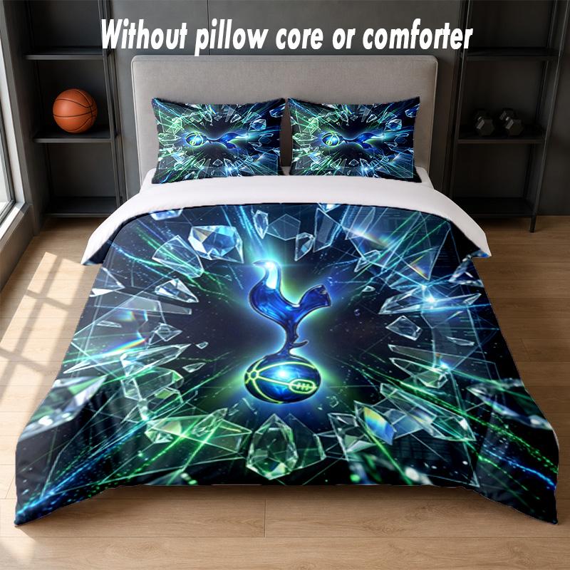 Tottenham Hotspur Design Bett Bettwäsche Set 1 Bettbezug + 2 Kissenbezüge Weich Atmungsaktiv Haushalt Bettwäsche