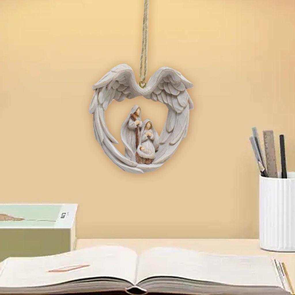 Creative Wings Christmas Religious Pendant for Home and Car Decor