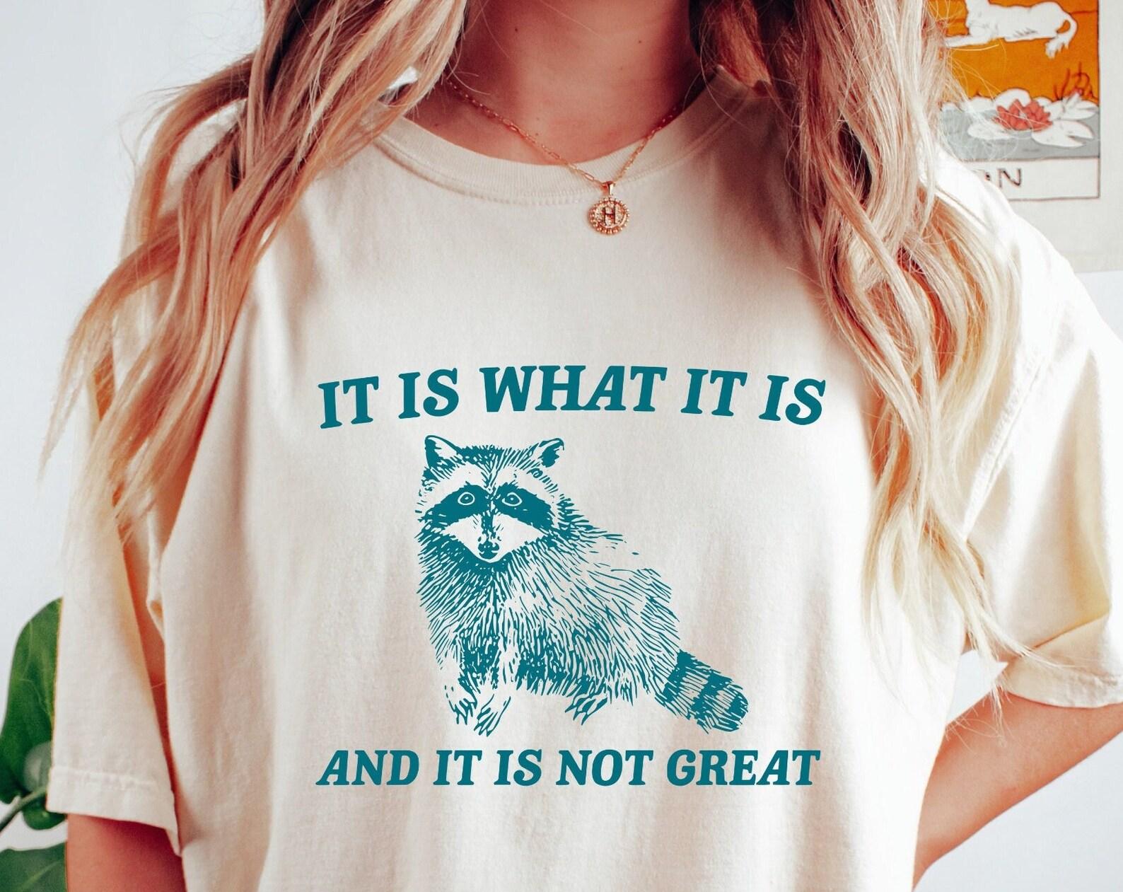 It Is What It Is And It Is Not GreaT-Shirt, Comfort Colors T-Shirt, Meme T-Shirt, Vintage Shirt, Raccoon Shirt, Funny T-Shirt, Mental Health 4XL