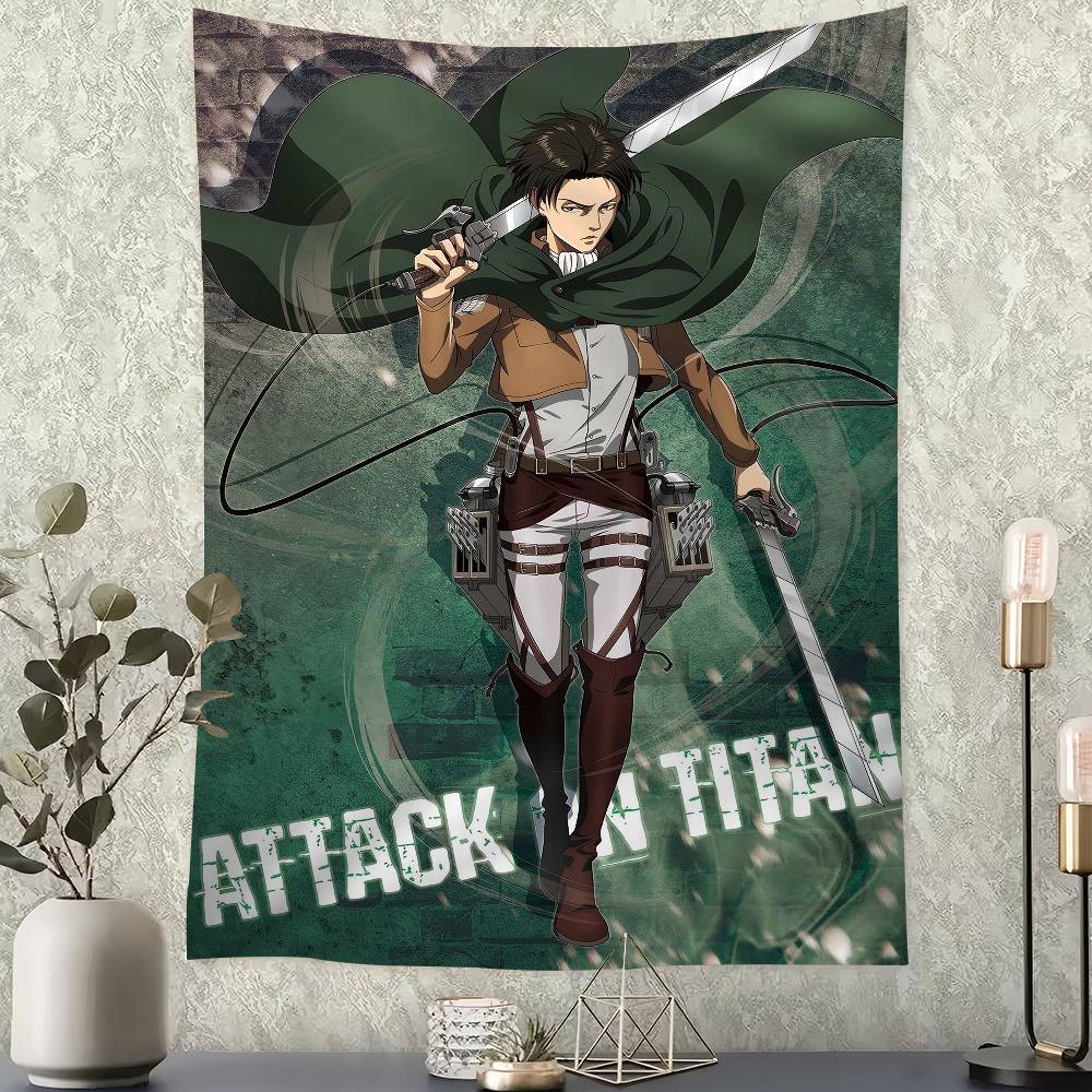 Vintage Anime AAttack On Titan Printed Large Wall Tapestry Indian Buddha Wall Decoration Witchcraft Bohemian Hippie Wall Art