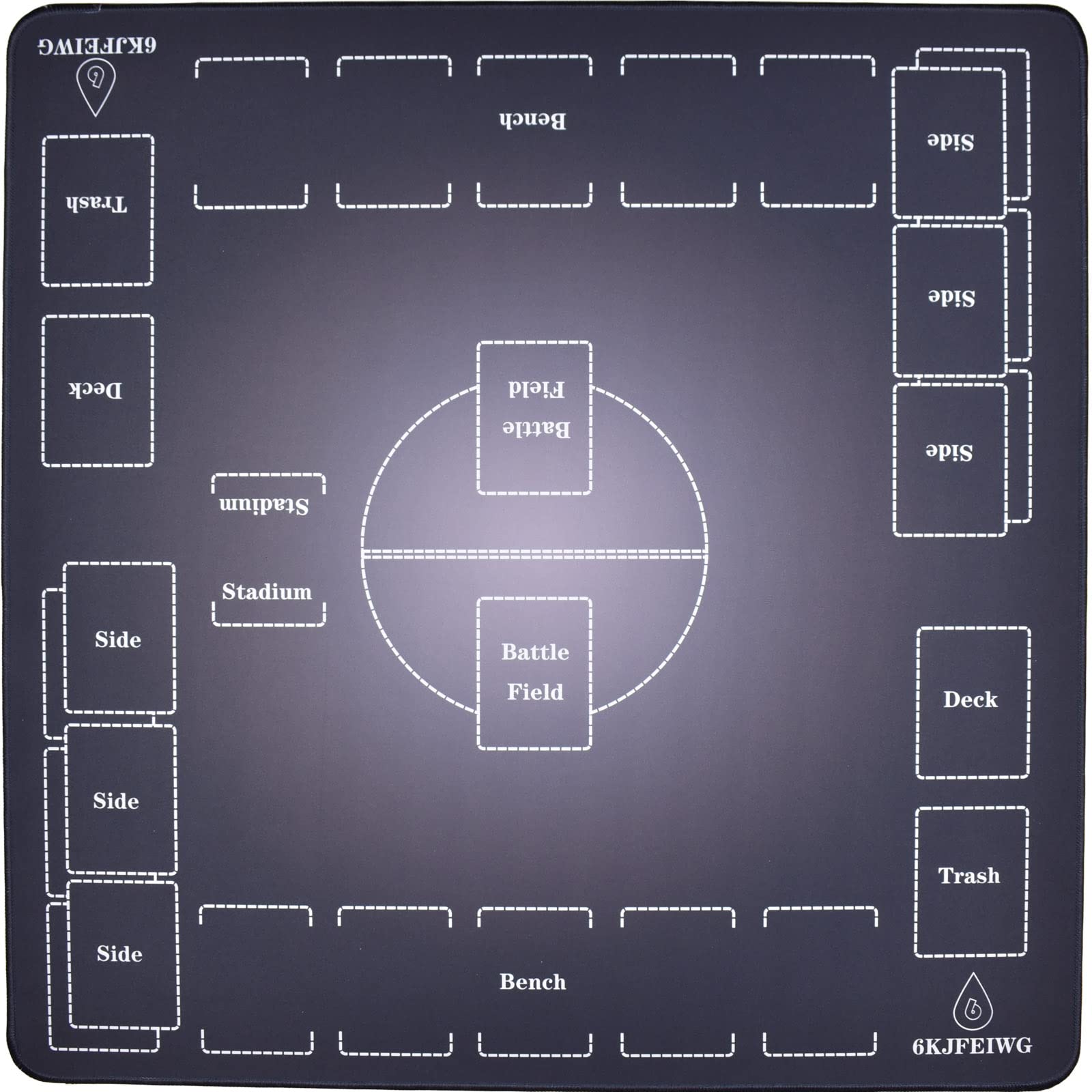 

6KJFEIWG Игровой коврик для карточной игры, резиновый игровой коврик, коврик для игры, коврик с простроченным краем, нескользящий (60x60cm) Мешок, (черный)
