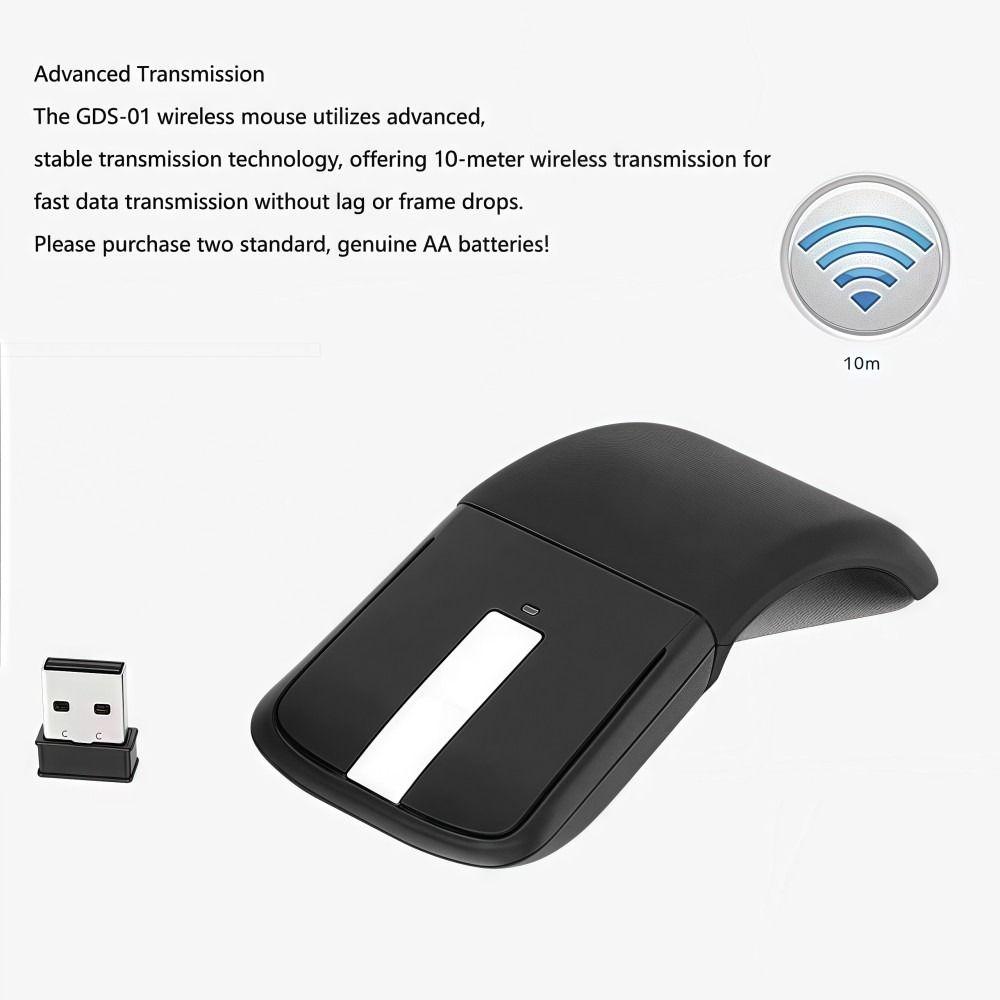 Arc-shaped Touch Folding Mouse 1200DPI Optical Ergonomic Bluetooth Mouse Bluetooth/2.4G Portable Cordless Mouse Smooth Office