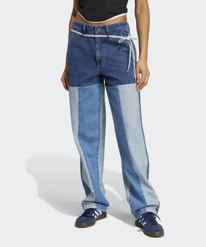 ADIDAS (X-Xenia) Patchwork Straight Leg Jeans - Blue Jeans / Iw5663