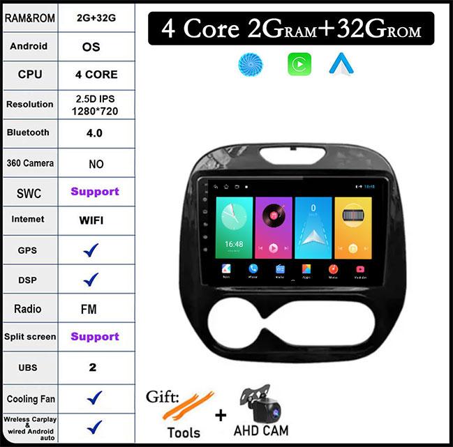 9 lnch For Renault Kaptur Captur 2016 2017 2018 2019 Android 14 Auto Radio Multimedia GPS Player Stereo Carplay WIFI BT