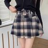 Women's Early Autumn New Red Checked Woolen Skirt Plus Size High-Waisted Slimming A-Line Short Casual All-match Versatile Pleated Skirt