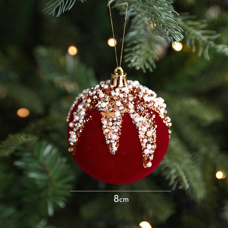 Christmas Tree Hanging Decoration Red Flocked Christmas Bell Xmas Tree Decorative Ornament Xmas New Year Decoration Supplies