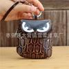 First Layer Cowhide Creative Owl Mini Change Bag Cowhide Card Bag Key Bag Clutch Bag Flip Hand Bag