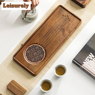 Walnussholz Trockenblasen Tablett Massivholz Ablauf Tee Tablett Japanischer Haushalt Wasserspeicher Trockenblasen Tischbasis Kung Fu Tee Set