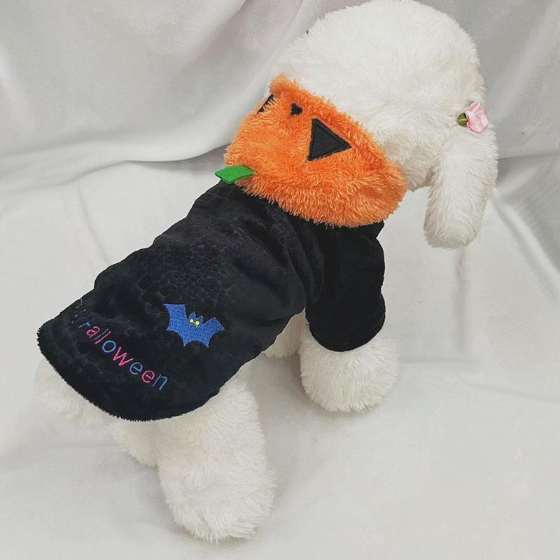 Funny Cat and Dog Festival Autumn and Winter Pet Clothes, Devil Pumpkin Head Halloween Dog Costumes