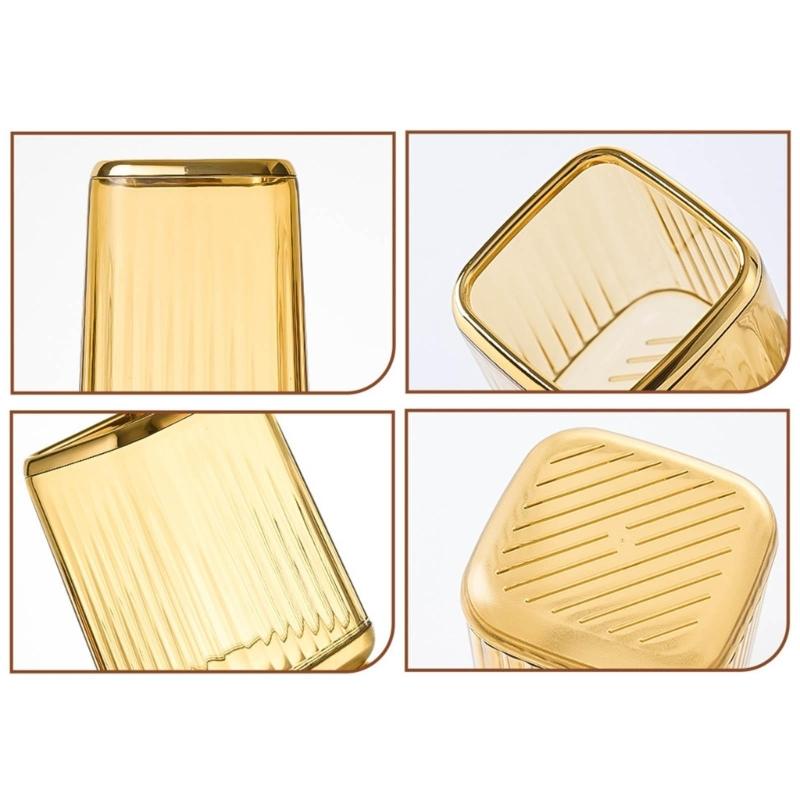 Makeup Brush Holder Organizer Make Up Brush Cup Pencil Holder Mini Striped Vase