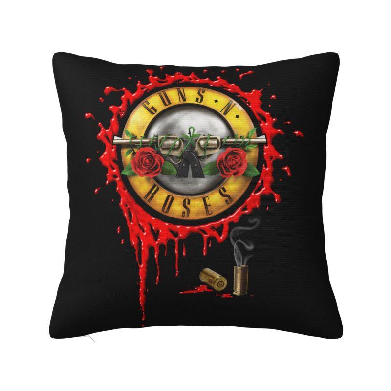 

Guns N Roses Bullet Logo Luxury Throw Pillow Cover Decoration Heavy Metal Car Cushion 30x30cm 12x12in