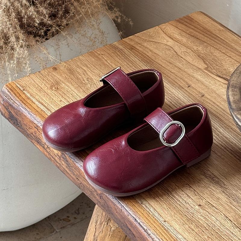

Child Fashion Small Leather Shoe Four Seasons New Korean Edition Girl Soft Soled Single Girl Anti Slip Loafers Bean Shoe 36