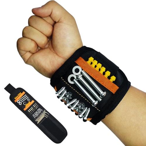 Magnetic Wristband for Screws, Nails, Drill Bits, and Small Tools - Adjustable Wrist Size, Perfect Gift for Dads, Men, and Woodworkers