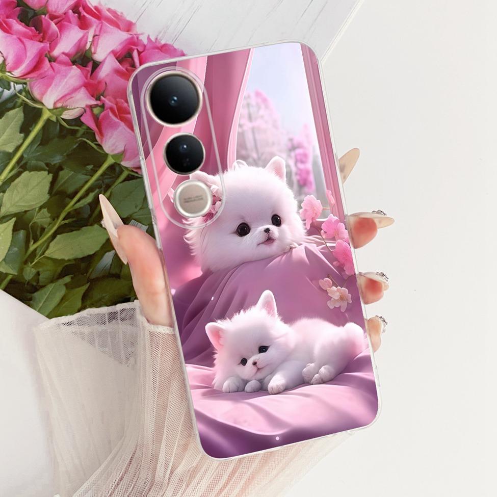 Clear Casing For Vivo V2440 Cover For Vivo V50 Lite 5G Case Cute Cat Fashion Butterfly 2D Painted Soft TPU