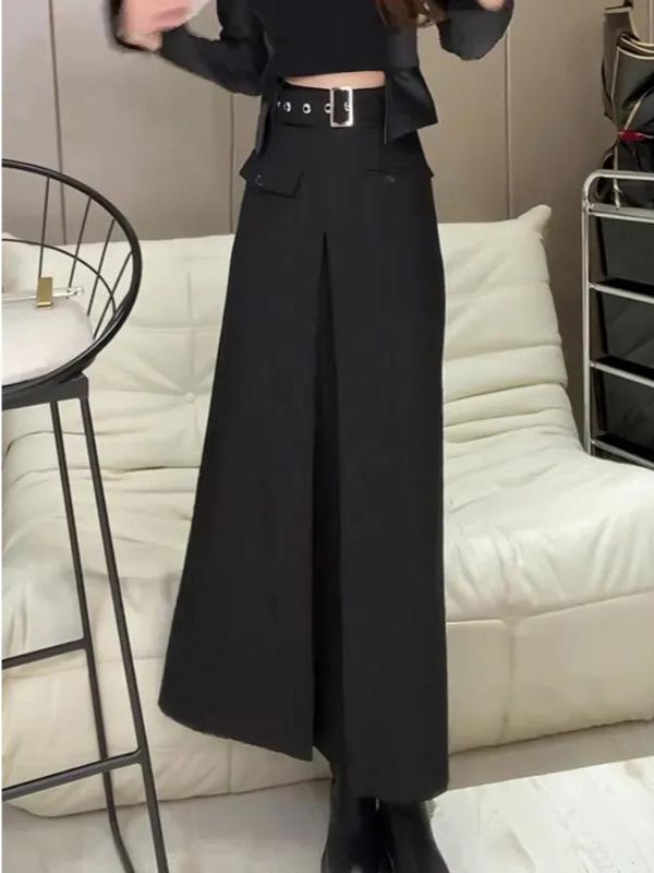2026 Spring/Summer Women's High-Waist A-Line Midi Skirt with Modern Flare Design