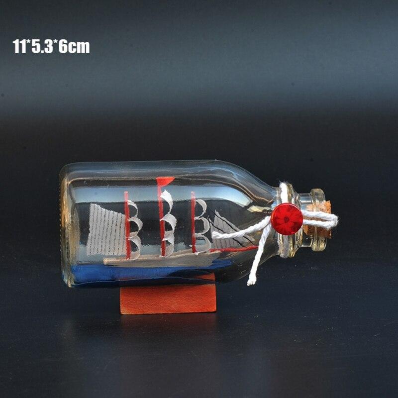 Home Decor Mediterranean Style Mini Ship Boat  A Glass Bottle Of A Mediterranean-Style Sailing Vessel With A Beautiful Meaning