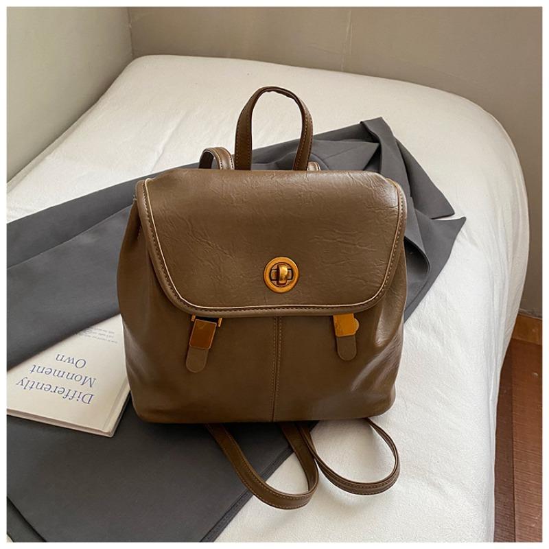 New Autumn Backpack Female College Student Simple Backpack Female High Value Double Shoulder Large Capacity Travel Backpack