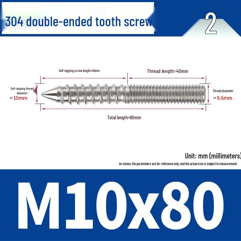 Śruba samogwintująca ze stali nierdzewnej 304 z podwójnym łbem i gniazdem sześciokątnym do mebli, ostro zakończona, M4 M5 M6 M8.