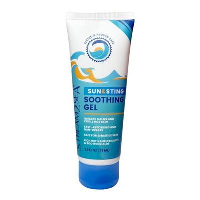 Stream2Sea Sun Sting Aloe Soothing Gel Face Body Organic Vera Gel Travel Size Natural After Sun Care for Skin Pure 2.5 Floz, 2.5 Fl Oz, 6 Pieces