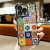 Italian Sicilian Style Floral Pattern Plating Phone Case For Iphone 16 17 Pro Max Air 16E 14 15 Plus 12 13 Mini Anti-Fall Airaba