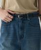 Deuloupisumeon Liner Slim Cow Leather Belt [Beige Suede]