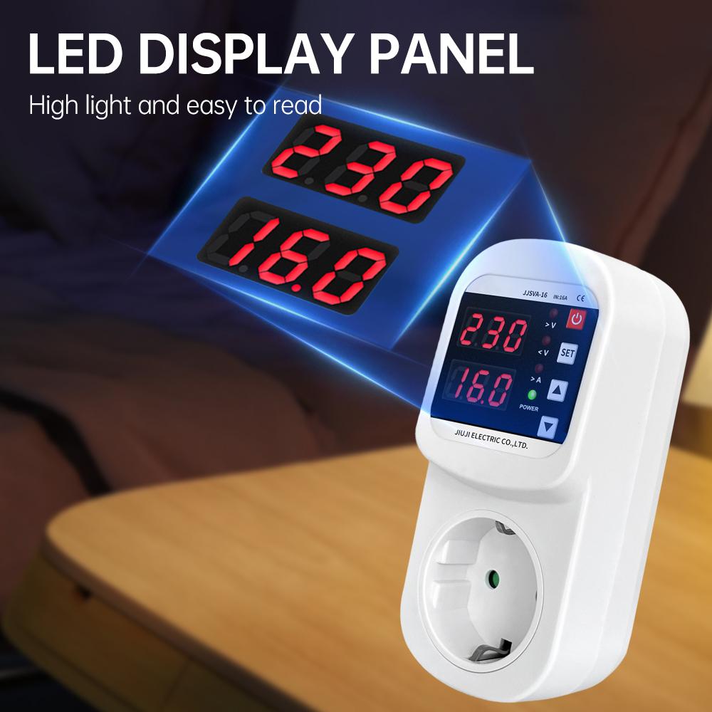 AC 220V LED Display Multifunctional Voltage and Current Protection Socket Multifunctional Protecting Socket with Automatic Reset