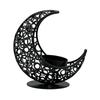 Moon Shaped Candle Holder Metal Candlestick Eid Mubarak for Hotel Party Supplies Housewarming Festival Prayer Votive Candle