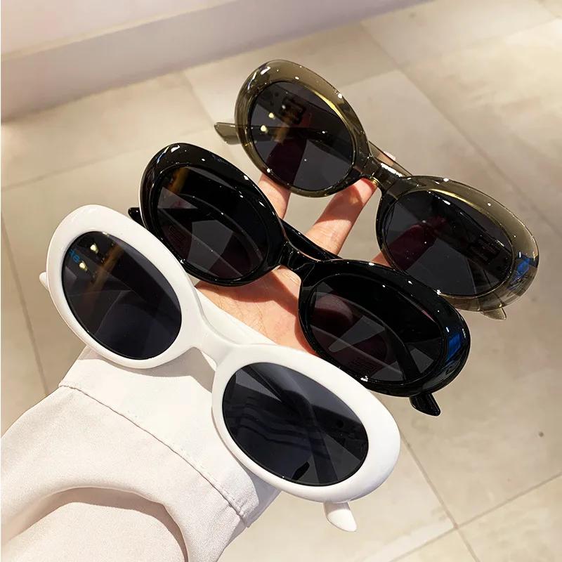 Vintage  Designer Oval Sunglasses ladies Sun Glasses For Men Trend Punk Fashion Luxury Rivet Small Frame Eyeglasses UV400