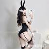 Velvet bunny girl lingerie with hidden crotch clasp, uniform, seductive and passionate outfit, nightclub performance costume