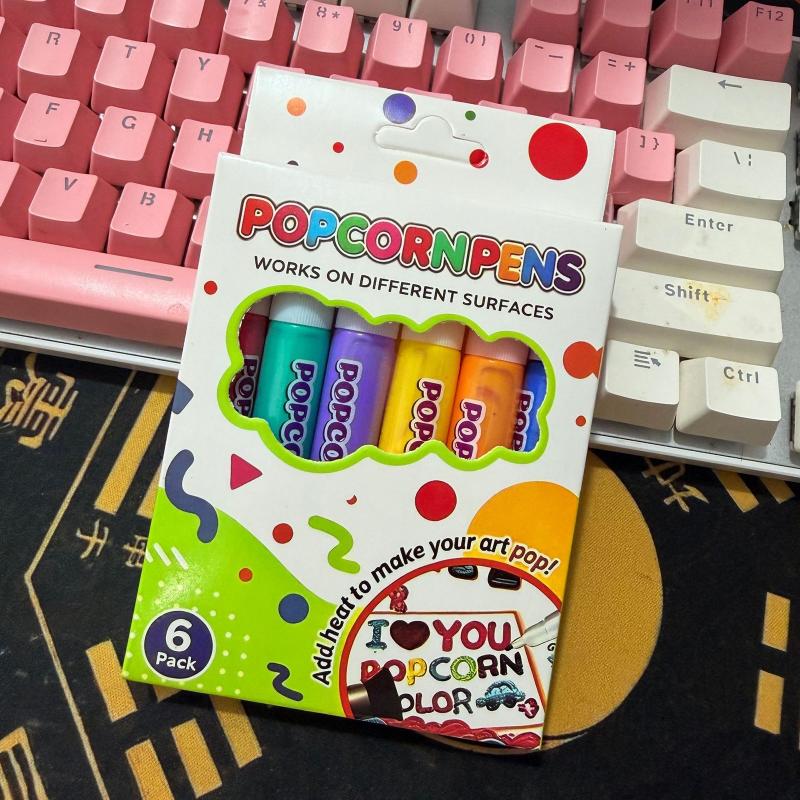 1/6/12 Stück DIY Popcorn-Zeichenstifte Magischer Popcorn-Stift 3D Aufgeblähte Verzierungs-Dekor Graffiti Schreibwaren Für Kinder Weihnachten