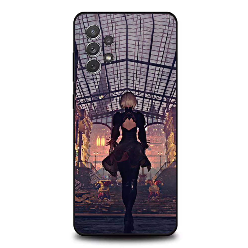 NieR A- Automata 2B Phone Case For Samsung S25,S24,S21,S22,S23,S30,Ultra,S20,Plus,Fe,Lite,Note,10,9,5G Black Cover