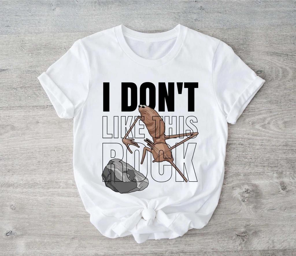 I Dont Like This Rock Print Short Sleeve Tshirt Marcus Meme Marcus The Worm Meme Tshirt Graphic Pattern Unisex Women Clothing