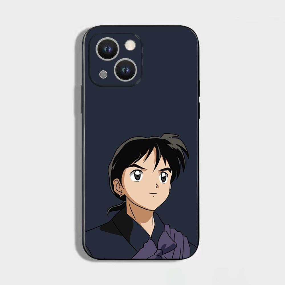 Anime I-Inuyasha Phone Case For iPhone 16 15 Plus 14 13 Pro Max 12 Mini 11 X XS XR 7 8 8Plus Black Soft Phone Coque