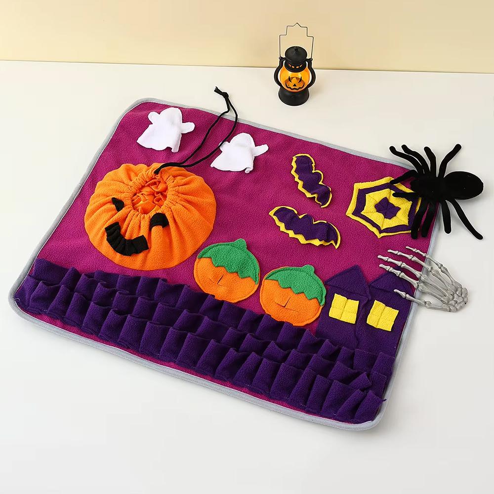 

Коврик для нюхательного корма для кошек, игрушки для укрытия, кормушка для собак, коврик для кормления в виде тыквы на Хэллоуин, развивающие игрушки для домашних животных 60X50CM