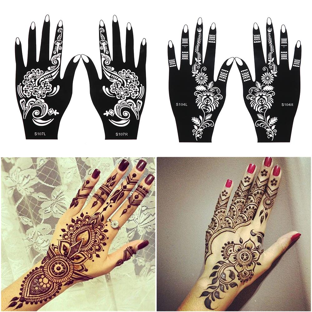 2025 Neues Professionelles Henna Schablone Temporäres Handtattoo Körperkunst Aufkleber Vorlage Hochzeit Werkzeug Blume Tattoo Schablone