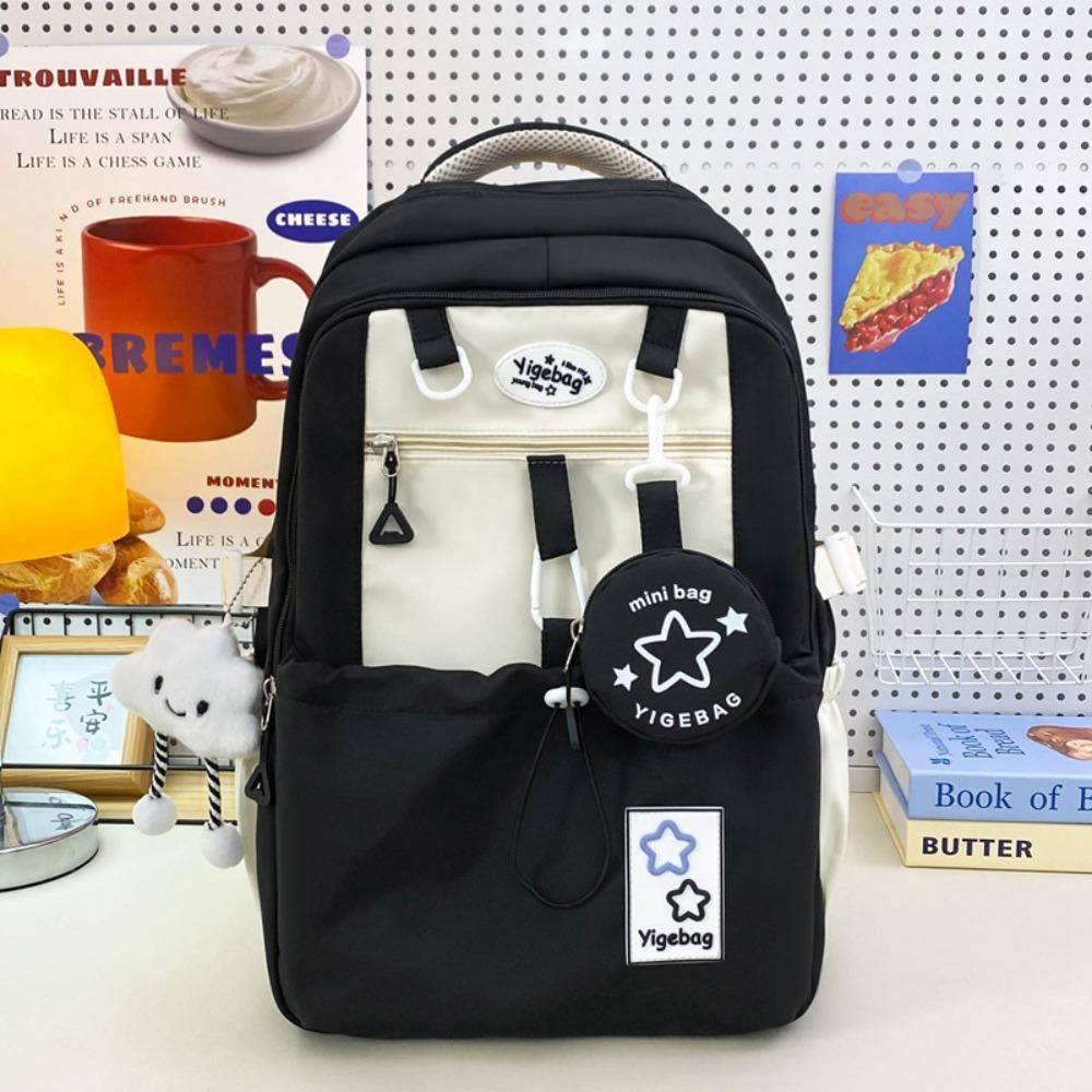 Two-piece backpack for men and women, urban simplicity, lightweight and large-capacity student schoolbag backpack trend