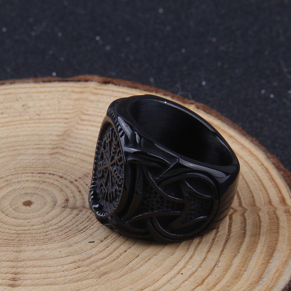 Viking Rings Norse Compass Ring Stainless Steel Accessory Guardian Protection Amulet
