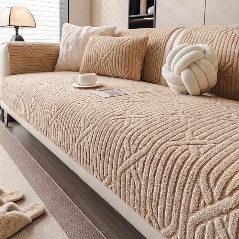 

2025 Минималистичная утолщенная мягкая плюшевая подушка для дивана - Новый осенне-зимний стиль, цельный дизайн 70x70cm