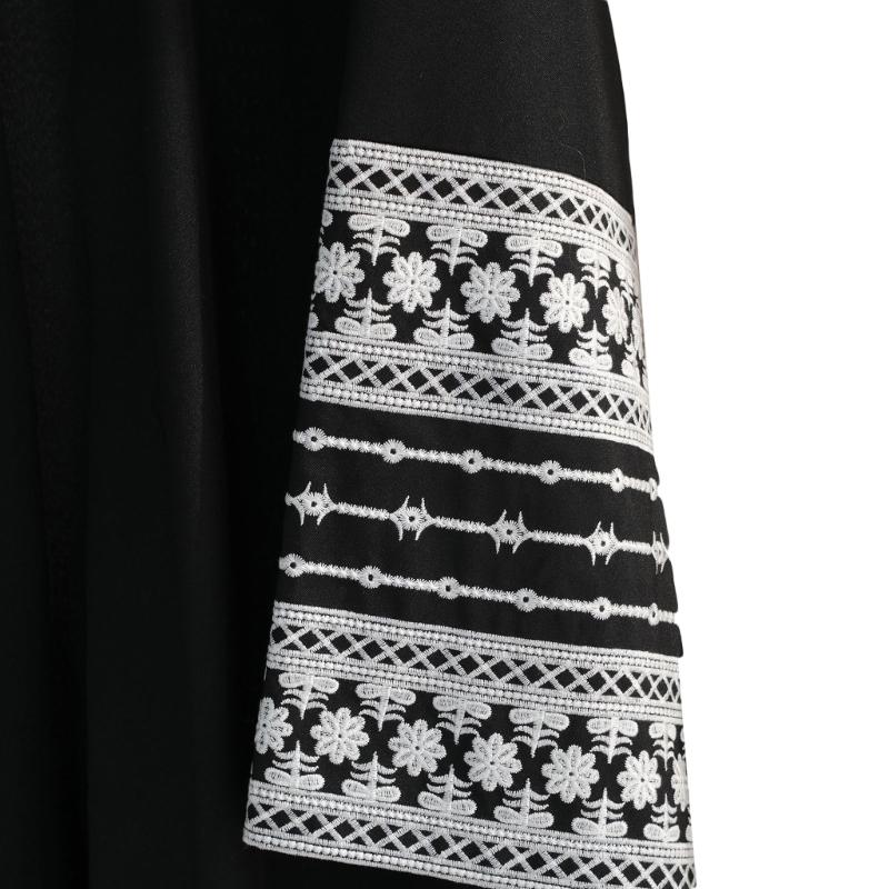 Abaya Brodée pour Femmes Musulmanes Robe Dubaï Cardigans Longs Décontractés Amples Kaftans Islamiques Robe Ouverte sur le Devant Longueur Maxi