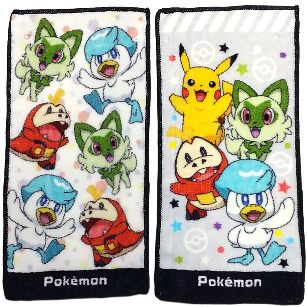Handkerchief Towel Mini Towel Pocket Monsters Types of Pocket Free Pokémon Set, Set, Pz-bryshb02 (2 Towels, 4-Piece Set)