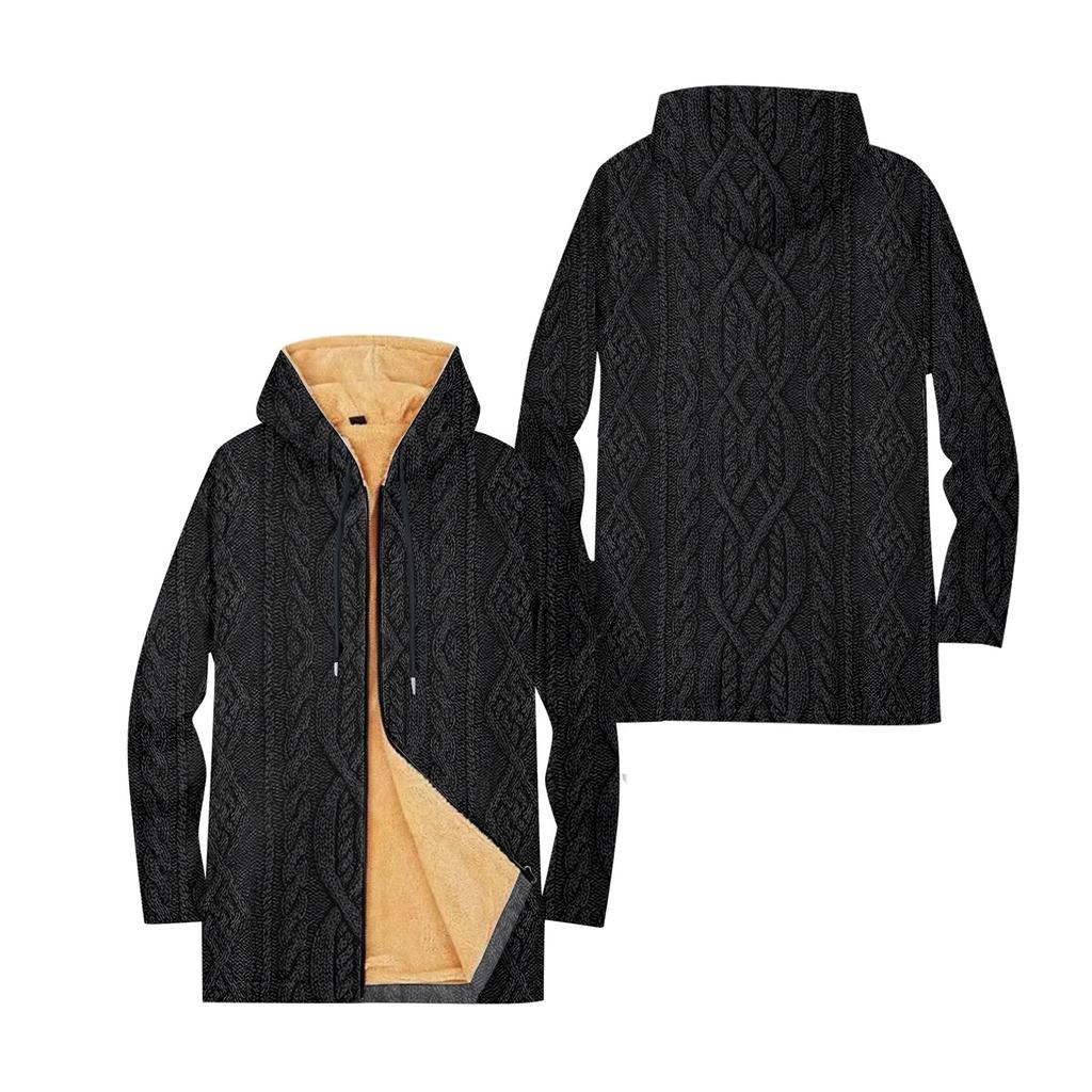 Men's Thick Zipper Pocket Jacket with Pockets Inserted Into Cotton Jacket