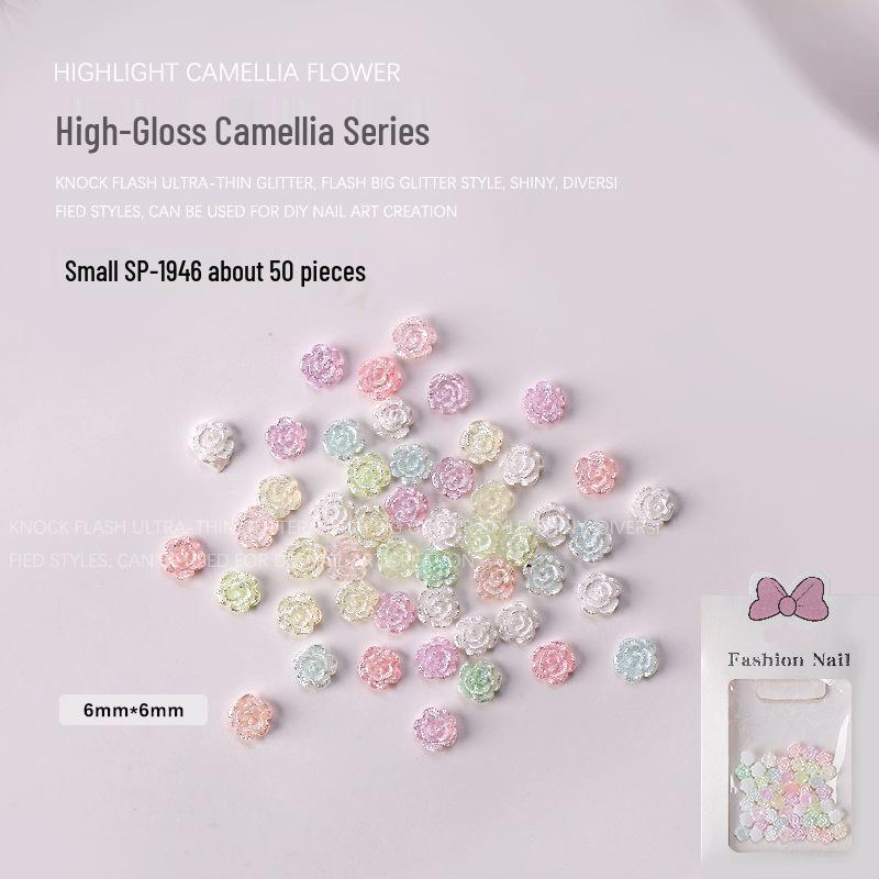 

Nail Art High-Gloss Camellia Irregular Resin 3D Flower Set (50 Pieces)