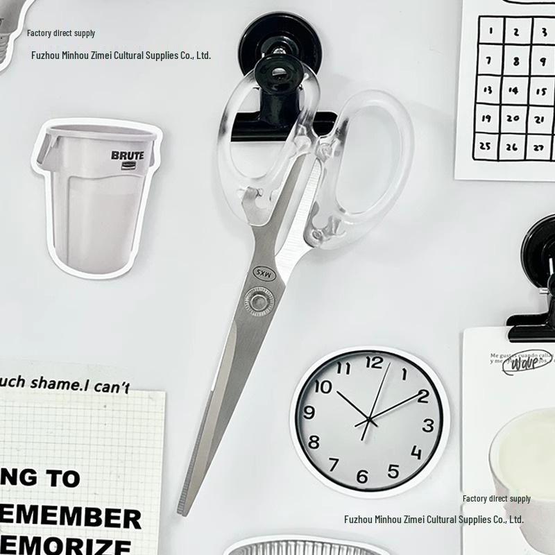 Transparent Minimalist Stainless Steel DIY Scissors for Students and Art Projects