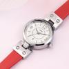 BUREI Analog Quarz Japanisch Gold Leder Geeignet für Geschenk Damen Uhr, Batterie, Wasserdicht, Zifferblatt, Leicht, Schlank, Niedlich, Modisch, Einfach,