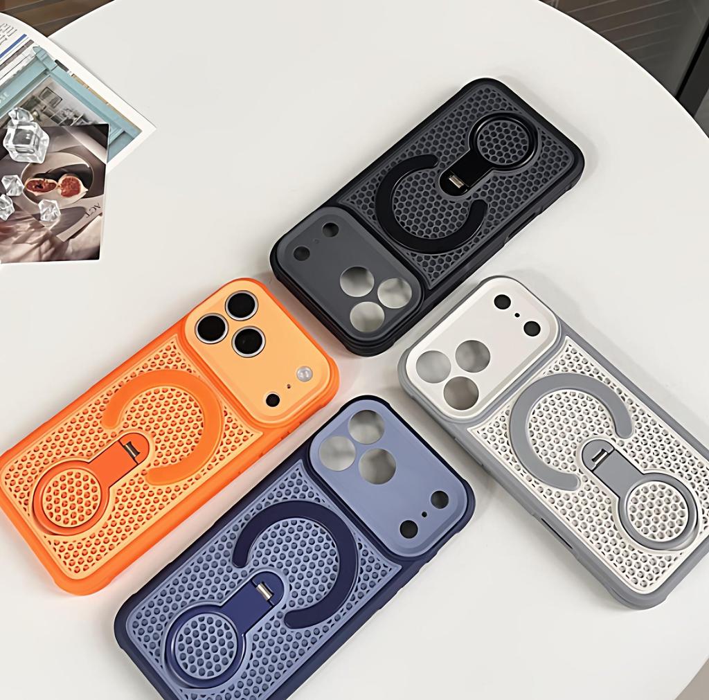 360° Magnetic Honeycomb Heat Dissipation Bracket for iPhone 17 Pro and Apple 16 Business Cases