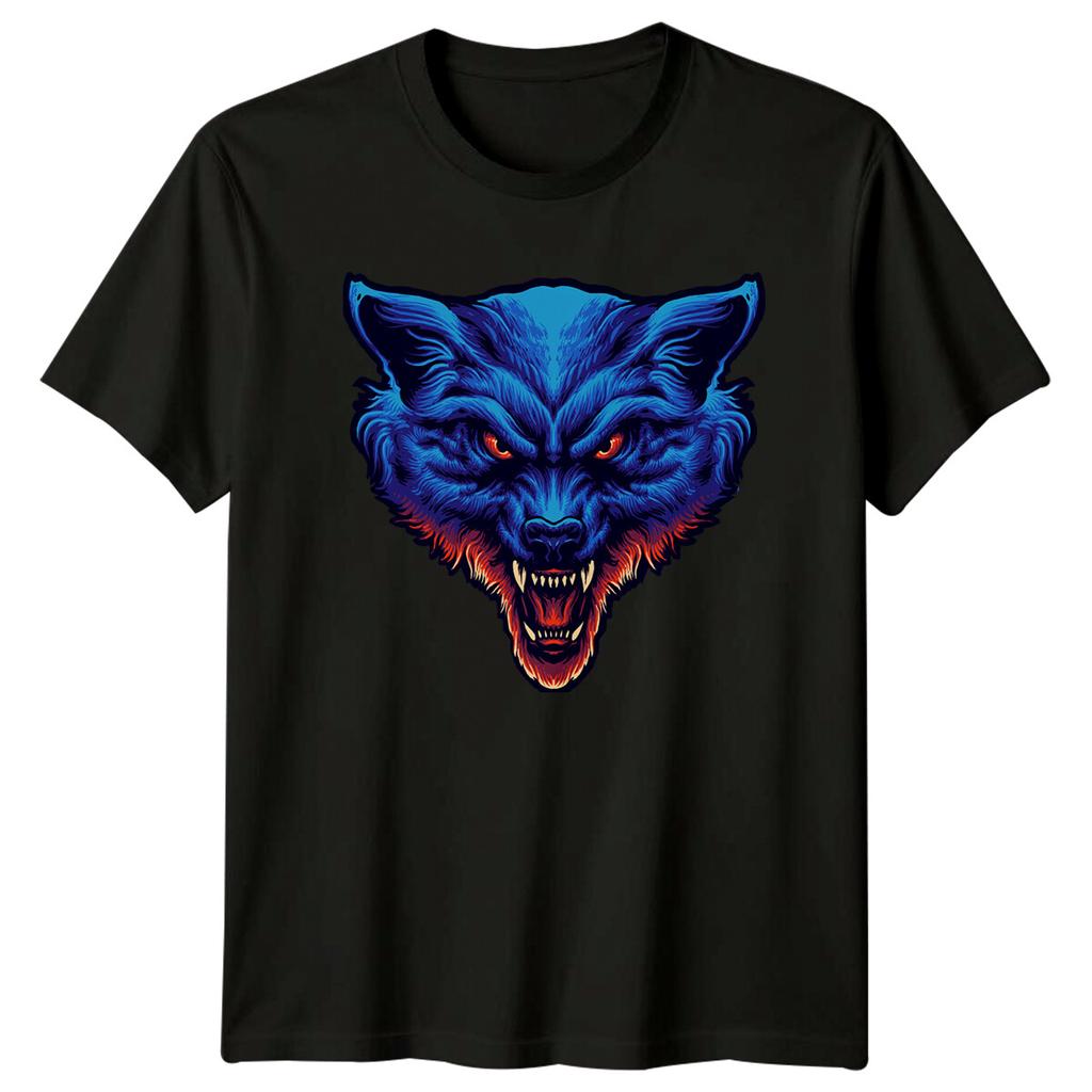 Angry Wolf Animals Mens T-Shirt Womens Tee Graphic Wolves Unisex Top