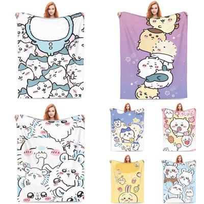 Cute Chiikawa Blanket Soft Warm Comfortable Plush Throw Blanket For Outdoor Picnic Flannel Bedspread Bed Cover