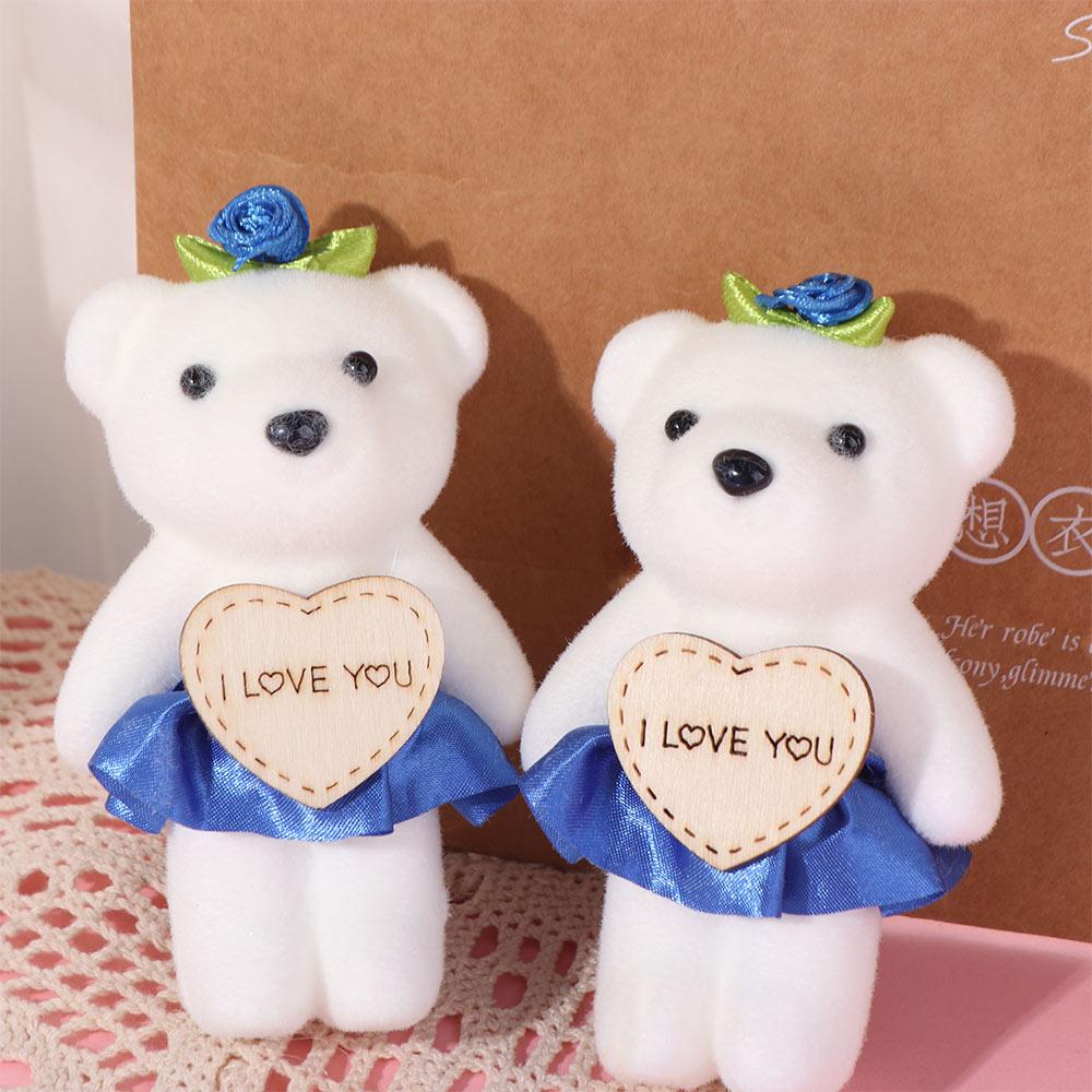 10pcs/set Plush Animal Mini Bear Flower Bouquet Plush Doll Cartoon Bouquet Doll  Valentine's Day